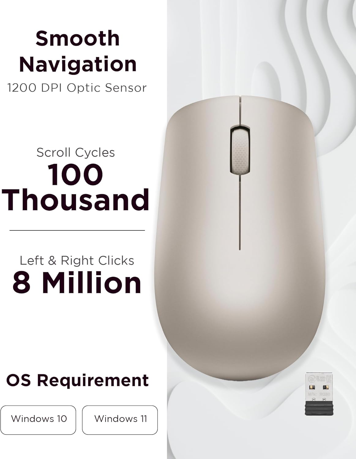 Lenovo GY50Z18988 530 Wireless Mouse Almond