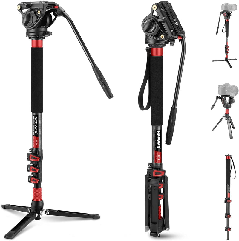 NEEWER 10101921 Pro Camera Monopod with Fluid Head — main product image