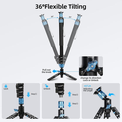 Sirui AM-404FL Aluminum Travel Video Monopod with Removable Base