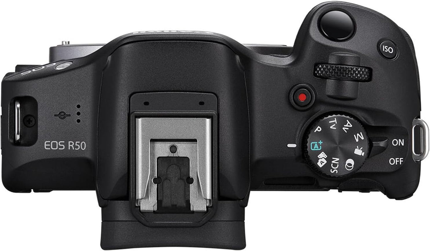 Canon EOS R50 Mirrorless Camera 18-45mm Lens Bundle
