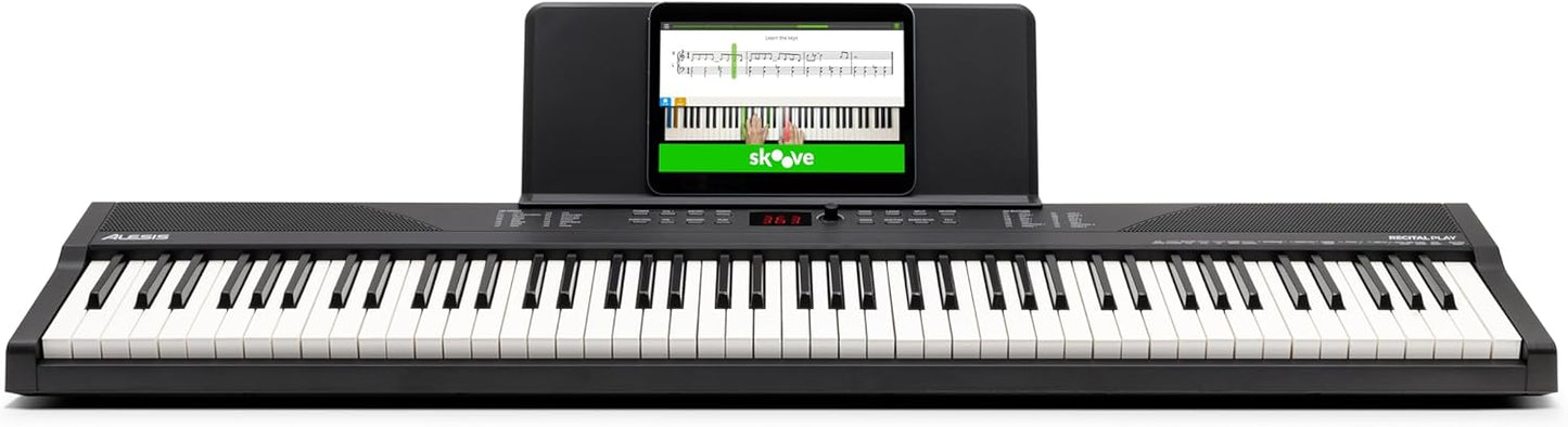 Alesis RECITAL PLAY KO 88-Key Beginner Piano Keyboard Bundle