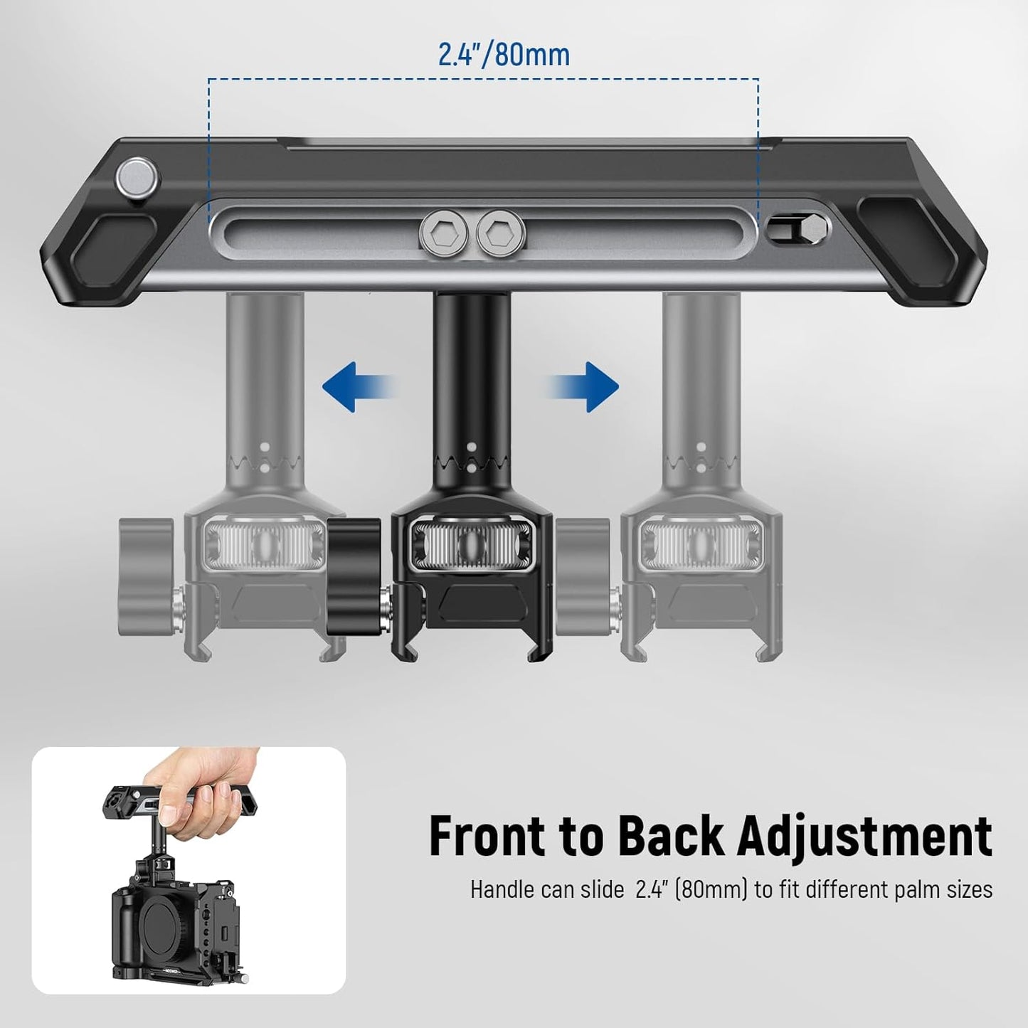 Neewer 10102588 2-in-1 Rotatable Camera Cage Handle
