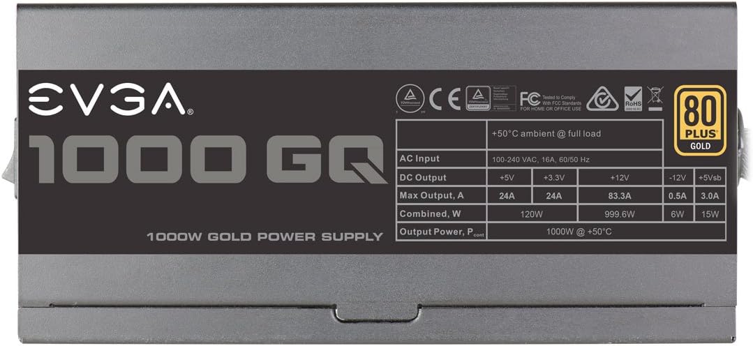 EVGA 1000 GQ 80+ Gold 1000W Power Supply