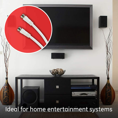 GE 33604 RG6 Coaxial Cable 25 ft Double Shielded