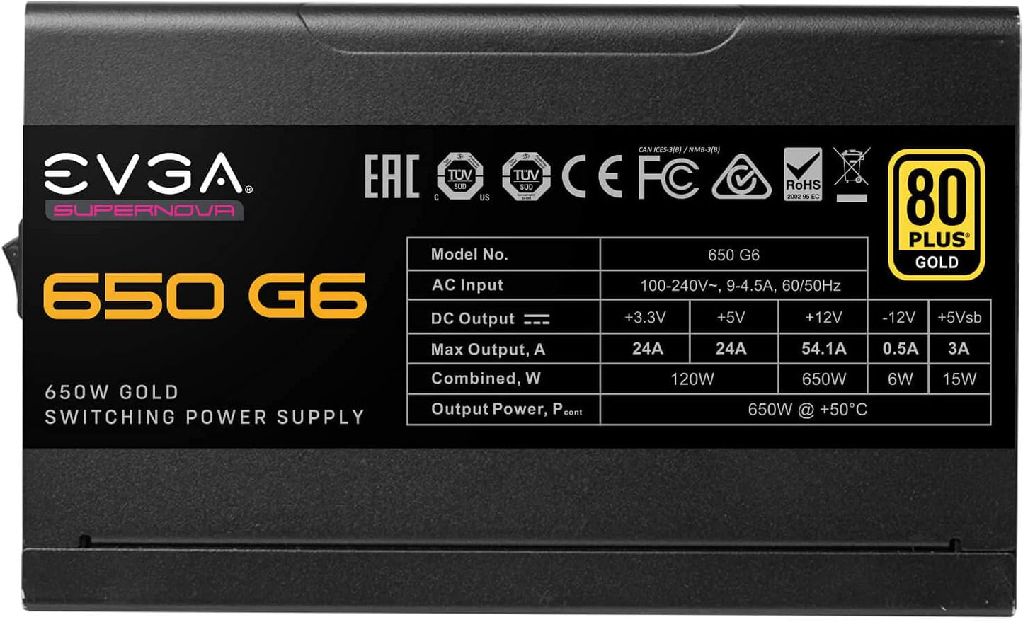 EVGA supernova 650 G6 650W 80+ Gold Power Supply