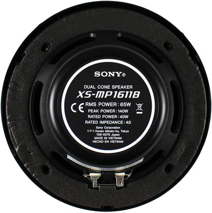 Sony XSMP1611B 6.5" Dual Cone Marine Speakers Black