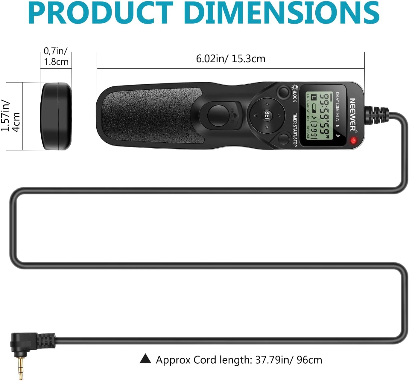Neewer 10000374 LCD Timer Shutter Remote Control for Canon/Pentax