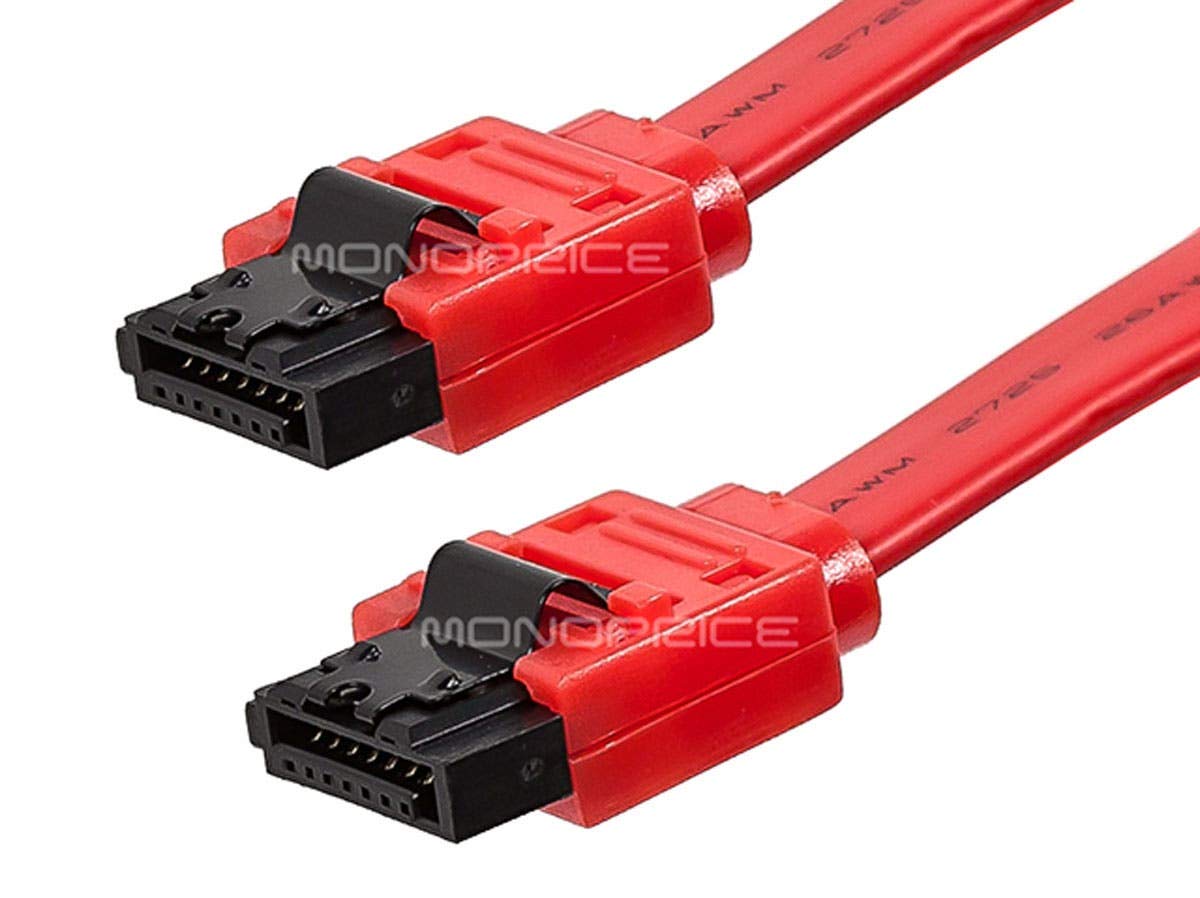 Monoprice 108784 SATA 6Gbps Data Cable Locking Latch 1.5ft
