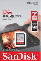 SanDisk SDSDUN4-064G-GN6IN 64GB Ultra SDXC UHS-I Card - 120MB/s