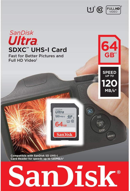 SanDisk SDSDUN4-064G-GN6IN 64GB Ultra SDXC UHS-I Card - 120MB/s