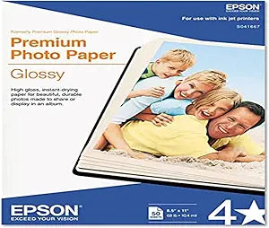 Epson S042183 Premium Photo Paper: Glossy, 8.5x11, 25 Sheets