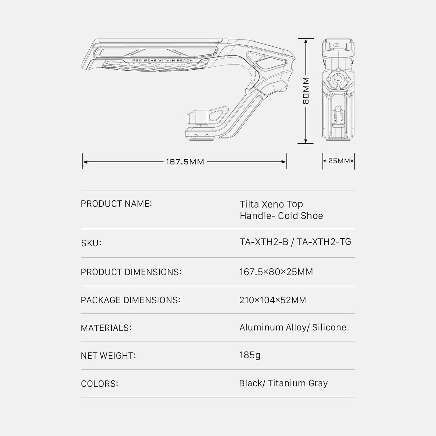 Tilta TA-XTH2-B Xeno Top Handle - Black