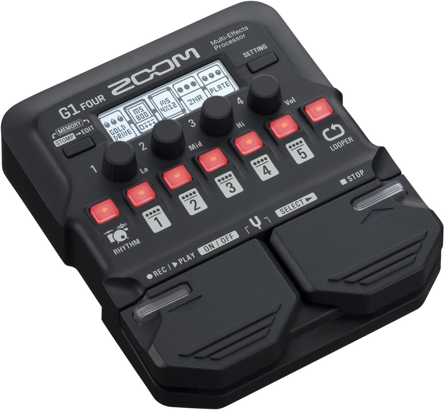 Zoom AUS-G1-FOUR-COMBO-DLX Guitar Multi-Effects Pedal Bundle