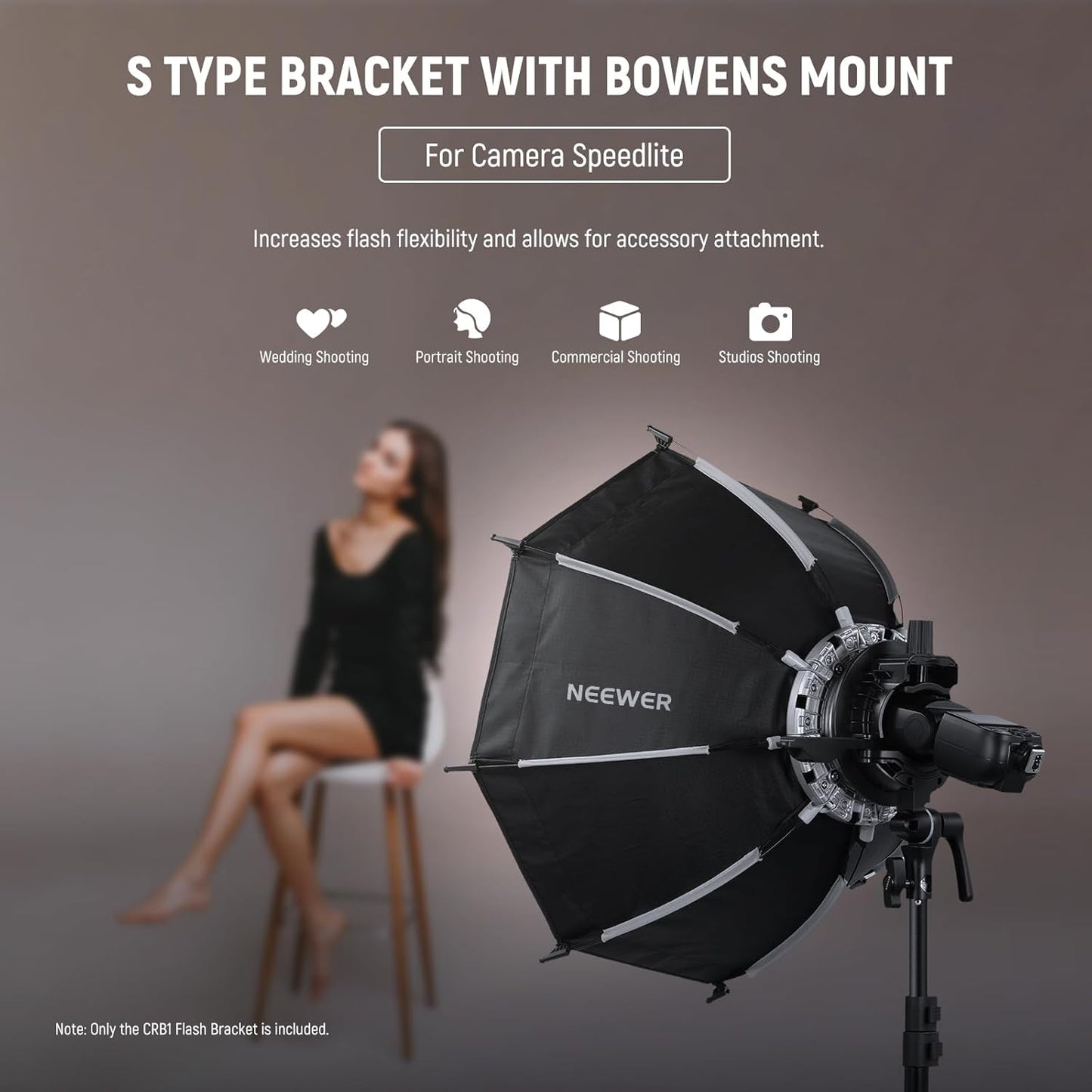 Neewer 10103058 S-Type Bowens Mount Speedlite Bracket