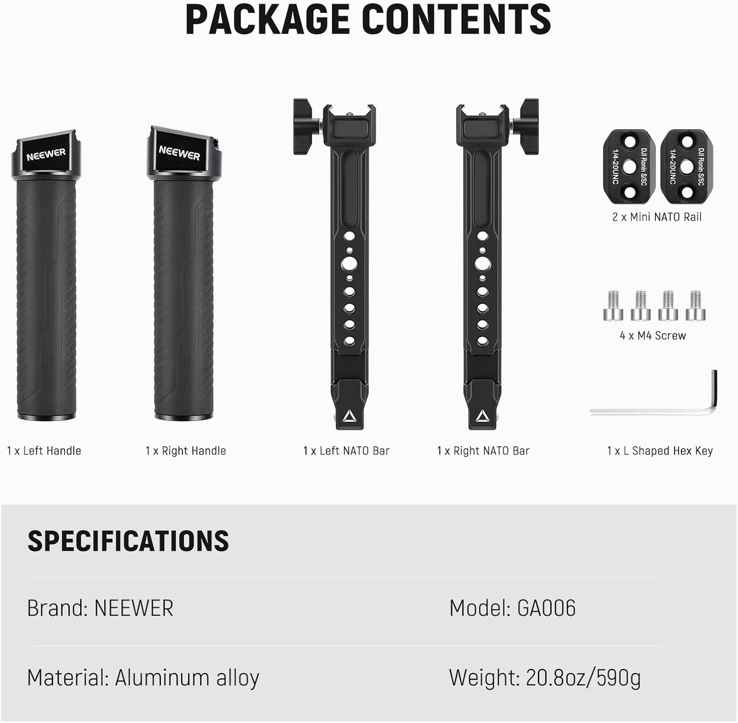 NEEWER GA006 Dual Handgrip for DJI RS Series Gimbals