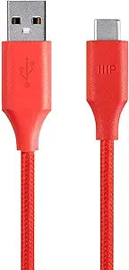 Monoprice 114936 USB-C to USB-A 2.0 Red Cable — main product image
