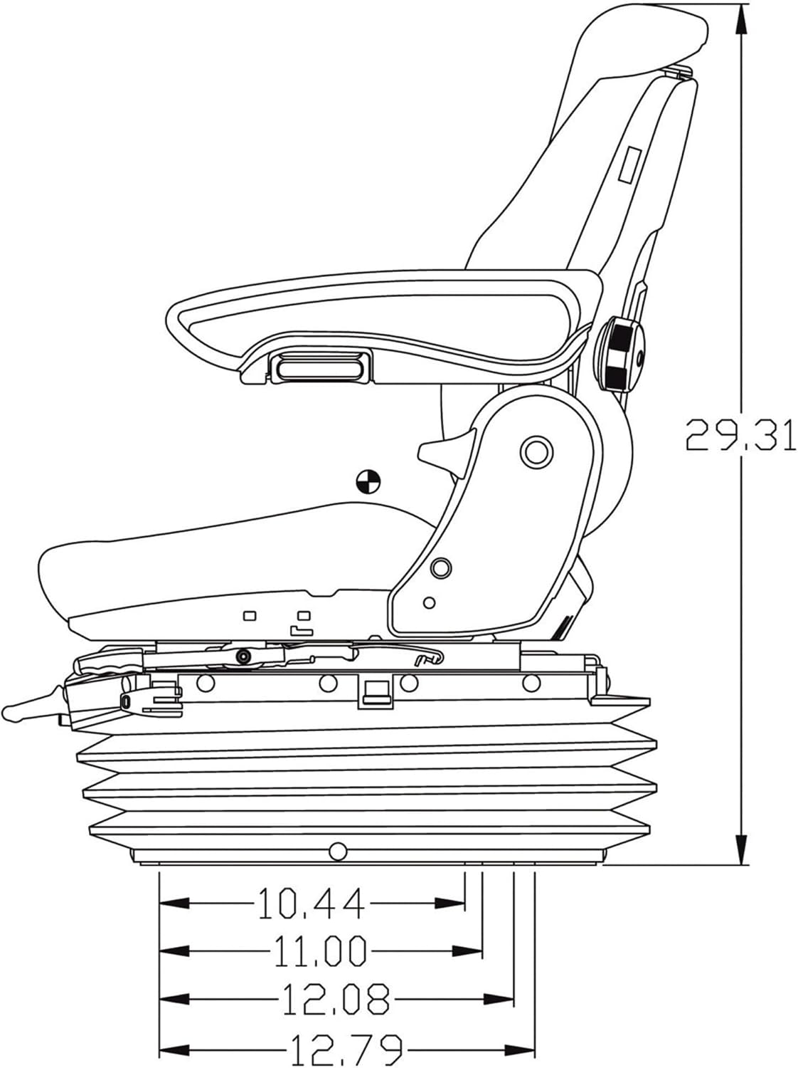 K&M 7922 Grammer Air Suspension Tractor Seat