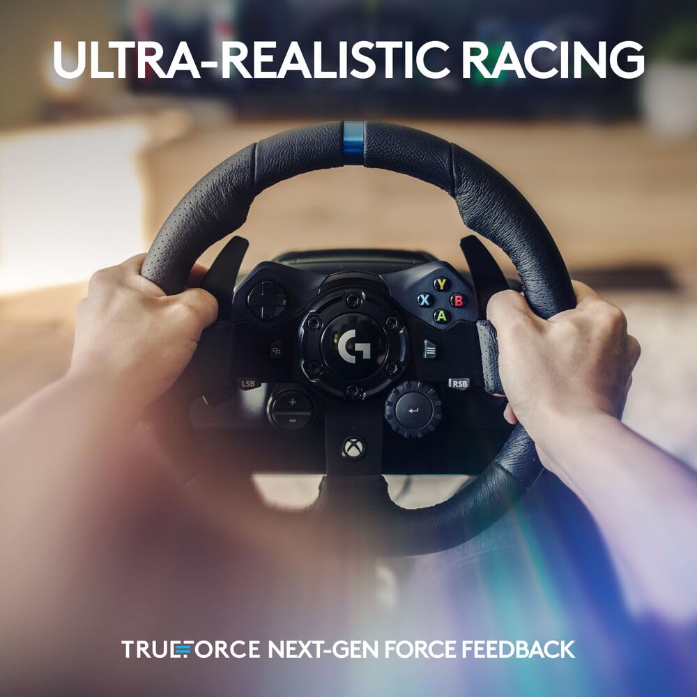 Logitech G923 Racing Wheel, HyperX Headset, Webcam Bundle