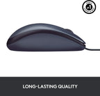 Logitech 910-001439 B100 Corded USB Mouse Black