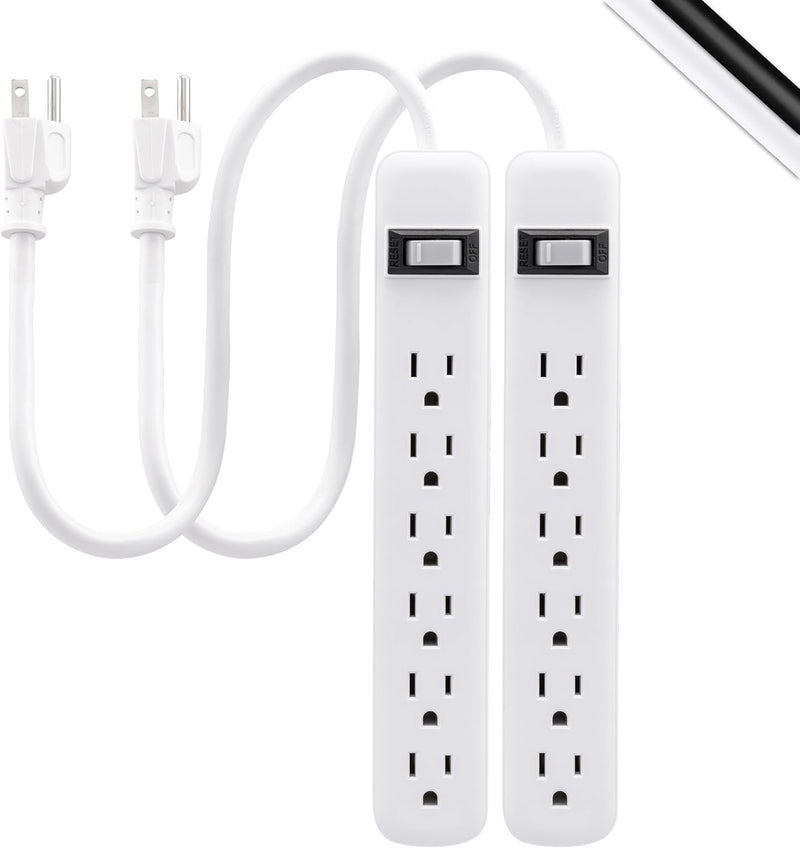 GE 14833 6-Outlet Power Strip 2-Pack — main product image