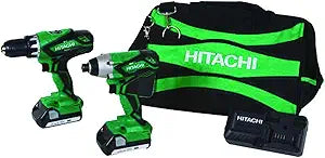 Hitachi KC18DGL 18V Cordless Drill Impact Driver Combo Kit — main product image
