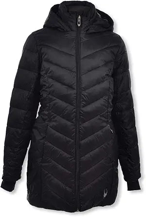 Spyder Girls' Chevron-Quilted Insulated Jacket - Black