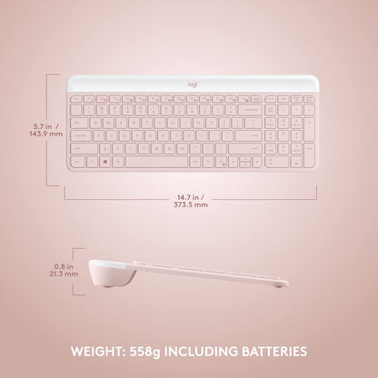 Logitech 920-011311 MK470 Slim Wireless Keyboard and Mouse Combo - Rose