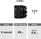 Sony SEL50F18F/2 FE 50mm F1.8 Standard Lens