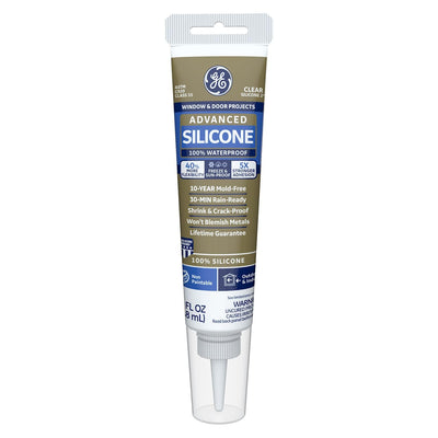 GE 2810435 Advanced Silicone Caulk Clear Waterproof