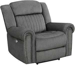 Lexicon Brennen Power Reclining Chair - Charcoal Microfiber