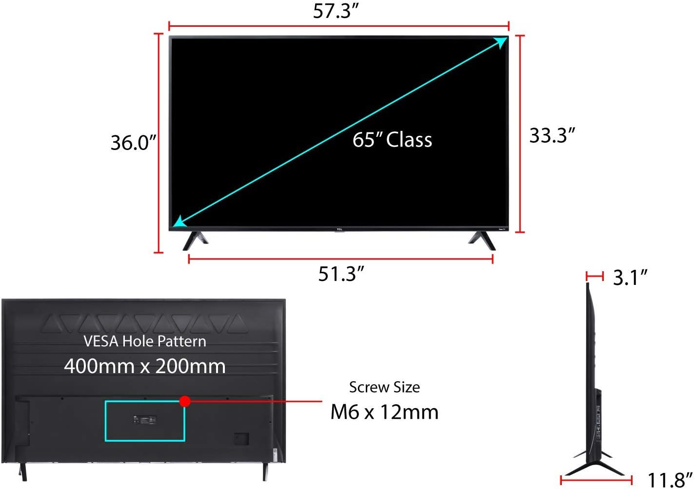TCL 65S425 65-Inch 4K UHD HDR Roku Smart TV