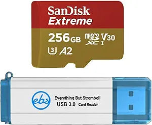 SanDisk 256g_TF_Extreme_R3 Micro SD Card with Reader