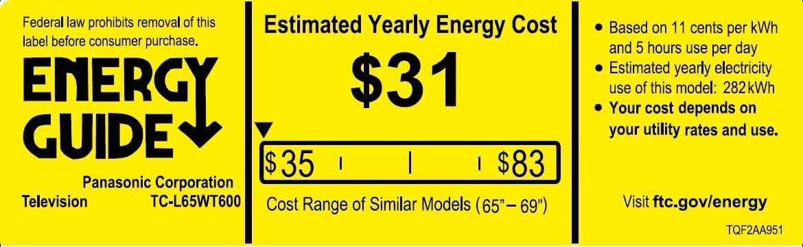 Panasonic TC-L65WT600 65-Inch 4K Ultra HD Smart TV