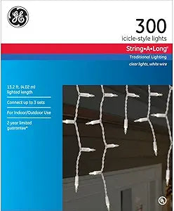 GE GE61516 Icicle String Lights Clear Indoor/Outdoor