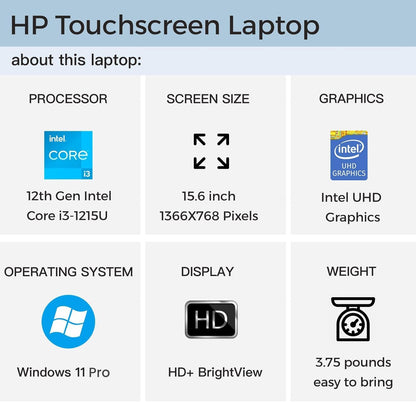 HP 15-dy5113dx 15.6" Touchscreen Laptop i3 16GB 512GB SSD