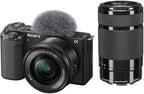 Sony ZV-E10 Mirrorless Vlogging Camera with 16-50mm & 55-210mm Lens Bundle