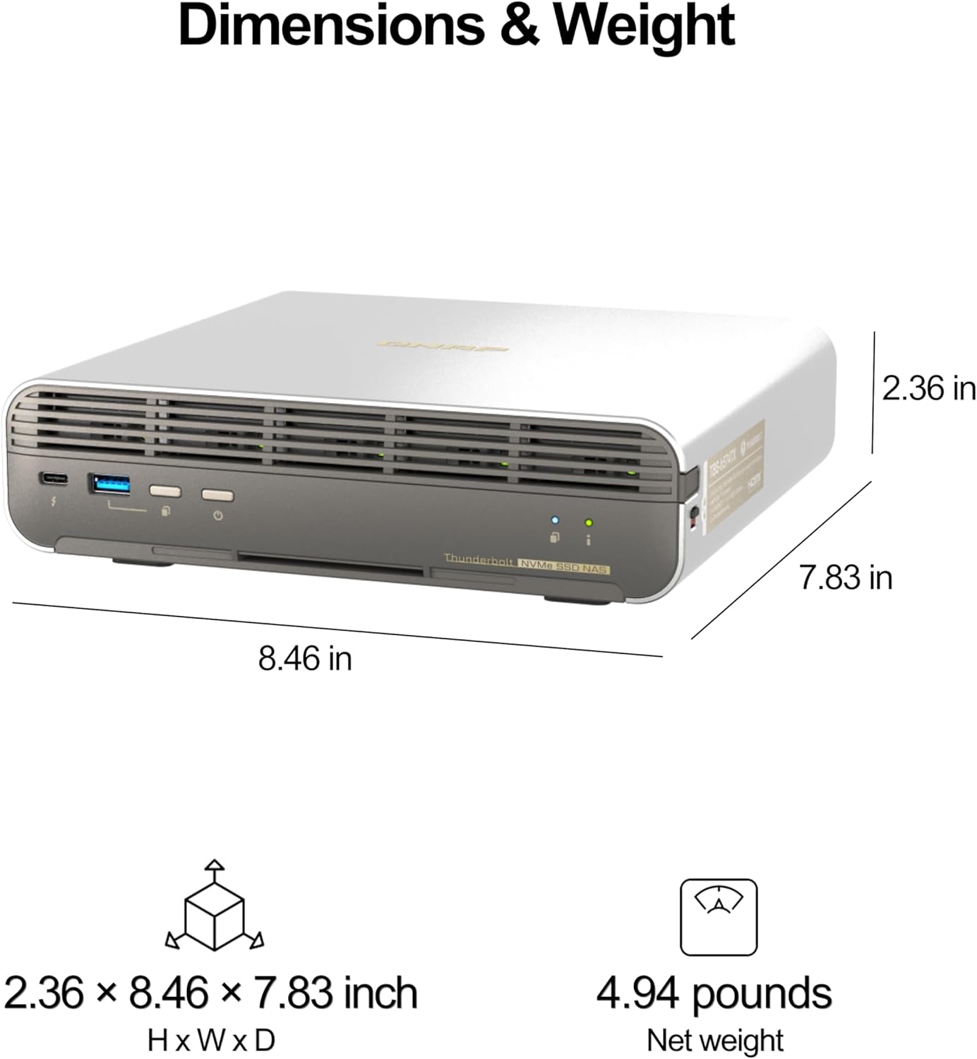 QNAP TBS-h574TX-i3 Thunderbolt 4 All-Flash NASbook