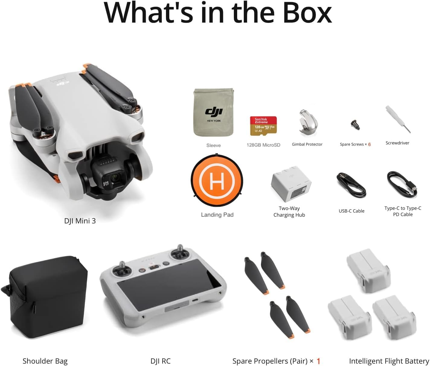 DJI Mini 3 Fly More Combo RC Drone 4K