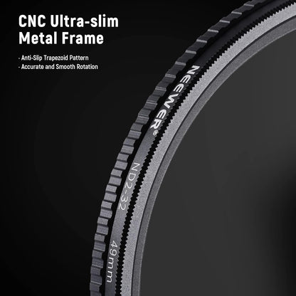 Neewer 10101267 49mm ND2-ND32 Variable Neutral Density Filter