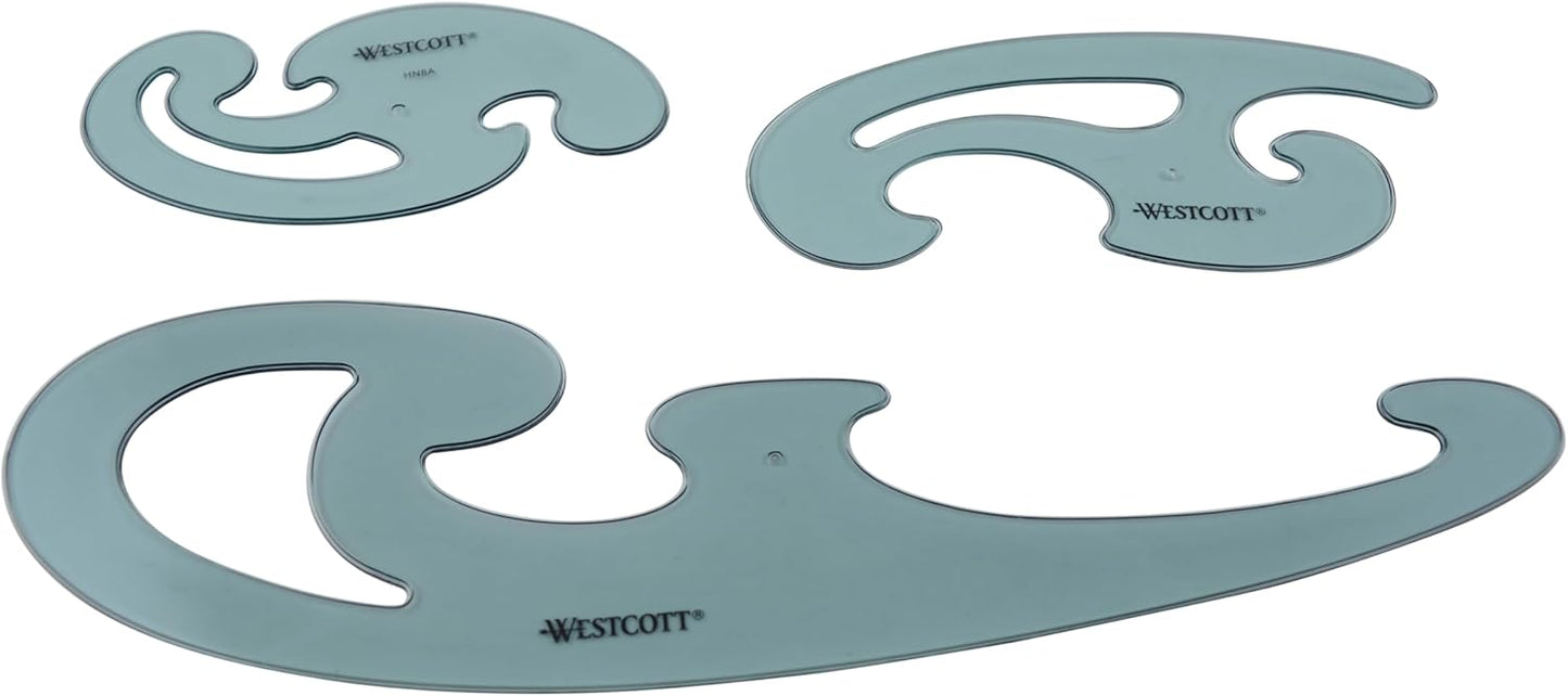 Westcott KT-8 French Curve Set (3 Pieces)
