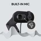Logitech 960-001589 Brio 101 Webcam - 1080p, Auto-Light, Privacy Shutter
