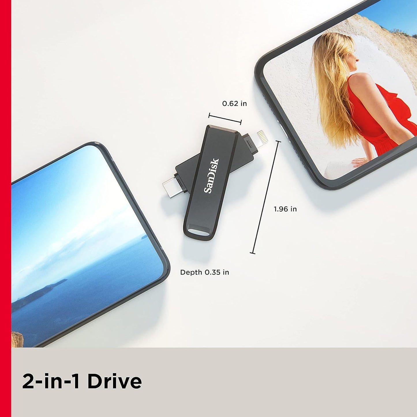 SanDisk SDIX70N-128G-GN6NE 128GB iXpand Luxe USB-C Flash Drive