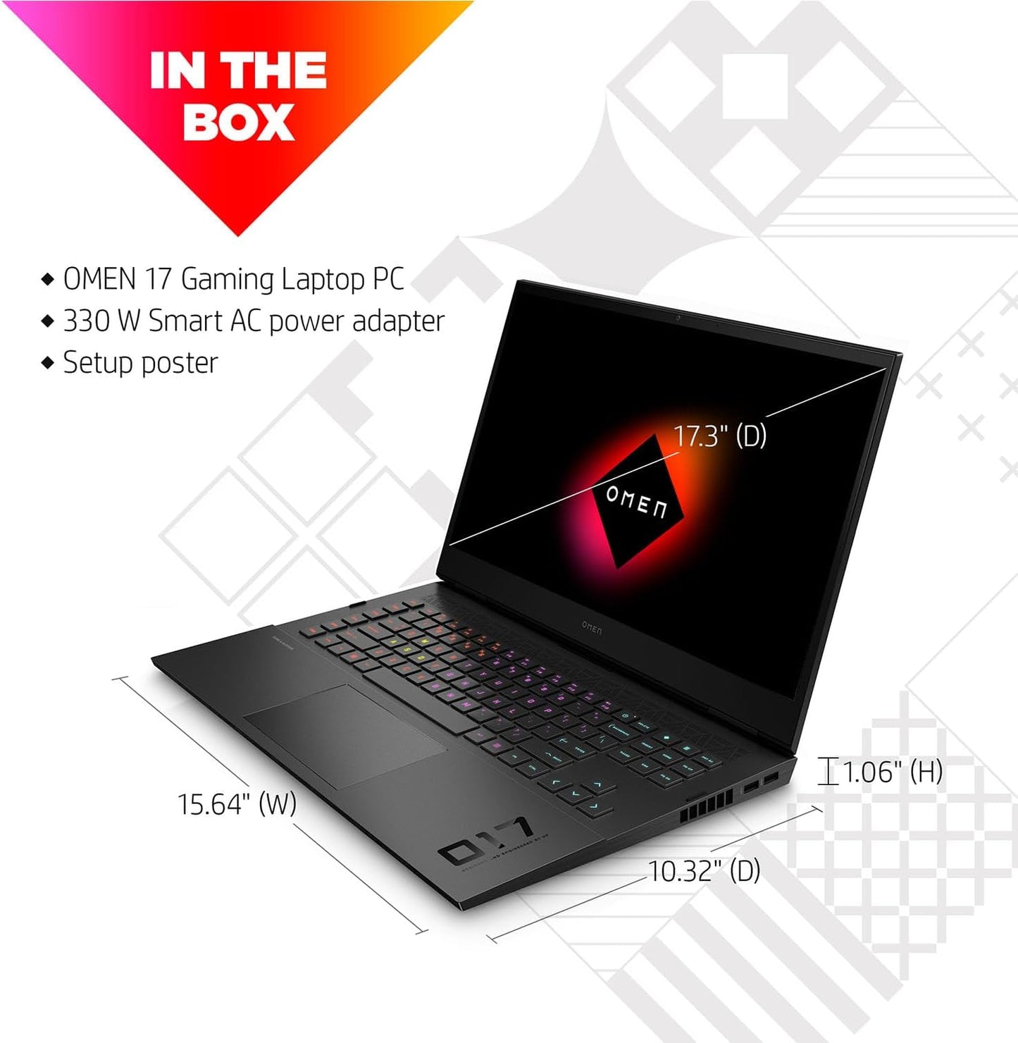 HP TPN-Q266 Omen i9 Gaming Laptop RTX 4080 64GB 4TB SSD