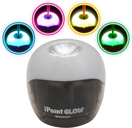 Westcott 15569 iPoint Glow Color Changing Pencil Sharpener