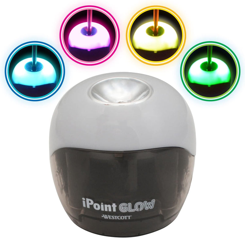 Westcott 15569 iPoint Glow Color Changing Pencil Sharpener — main product image