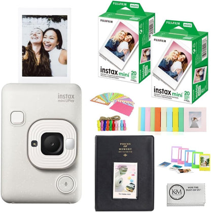 Fujifilm INSTAX Mini LiPlay Camera White Bundle Film Album