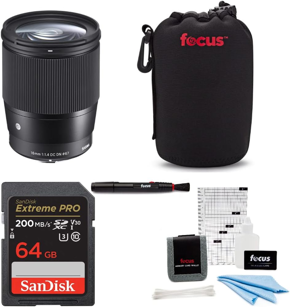 Sigma DC DN 16mm F1.4 Lens - Canon EF-M Bundle