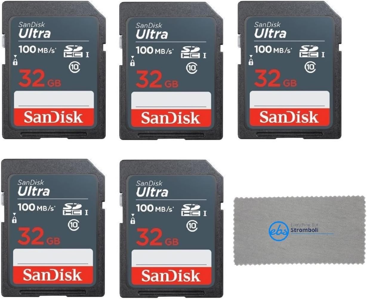SanDisk SDSDUNB-032G-GN3IN 32GB Ultra SD Card 5-Pack