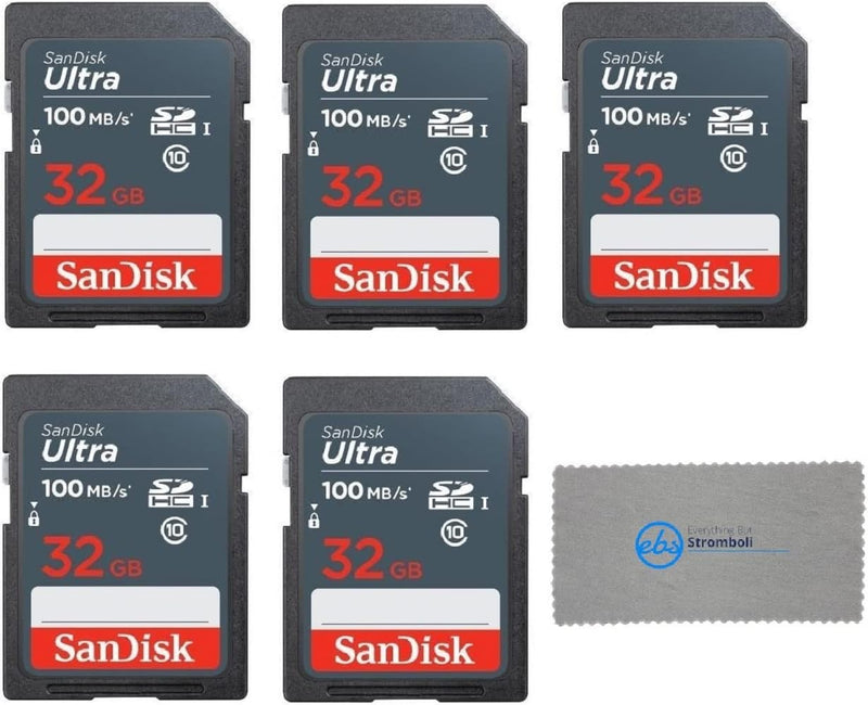 SanDisk SDSDUNB-032G-GN3IN 32GB Ultra SD Card 5-Pack — main product image
