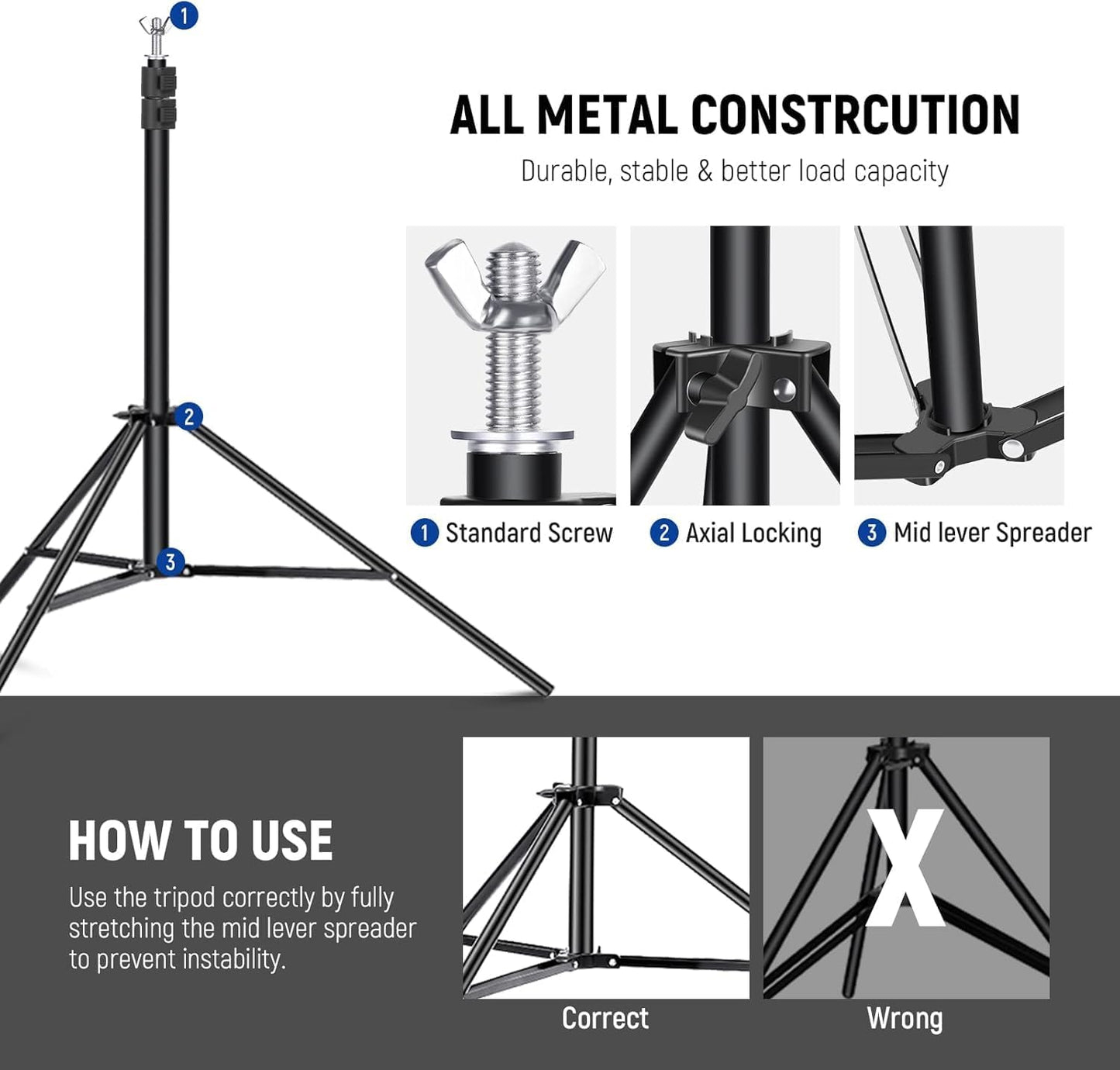 Neewer 10100392 Photo Studio Backdrop Support Kit